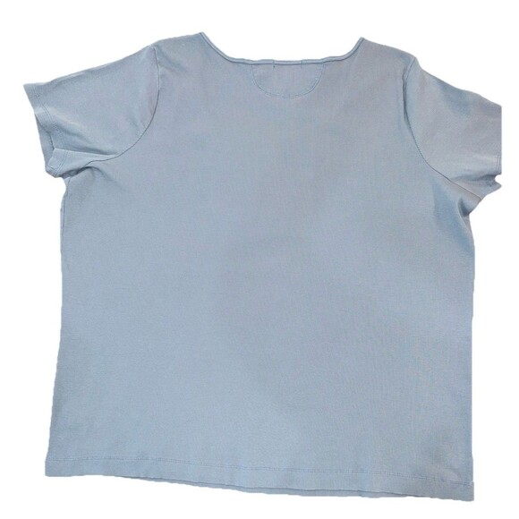 Ralph Lauren LRL 3X Blue Ribbed Cotton Tee Americana Flag Embroidered Top Plus - Picture 9 of 9